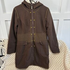 Merrell Women's 3-in-1 Wool Blend Mid Thigh Jacket Brown Size Medium